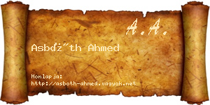 Asbóth Ahmed névjegykártya